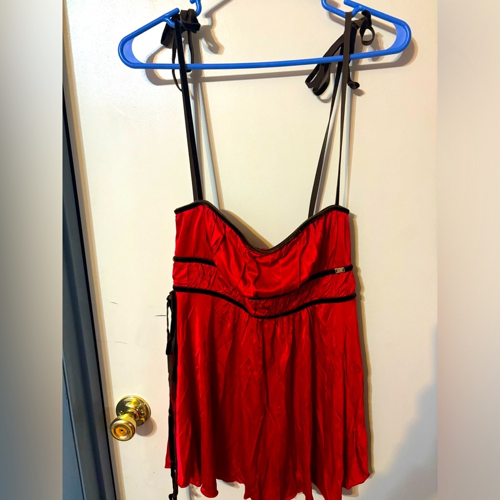 Miss Sixty Red and Black Satin Chemise